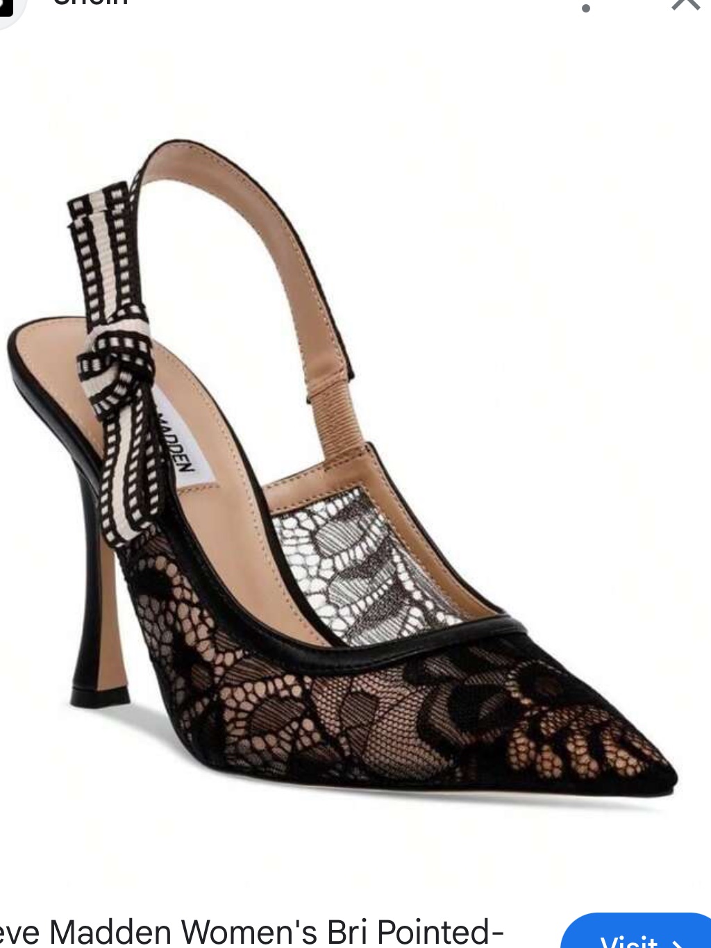 Steve Madden Women's Bri Pointed-Toe Lacey Slingback Pumps